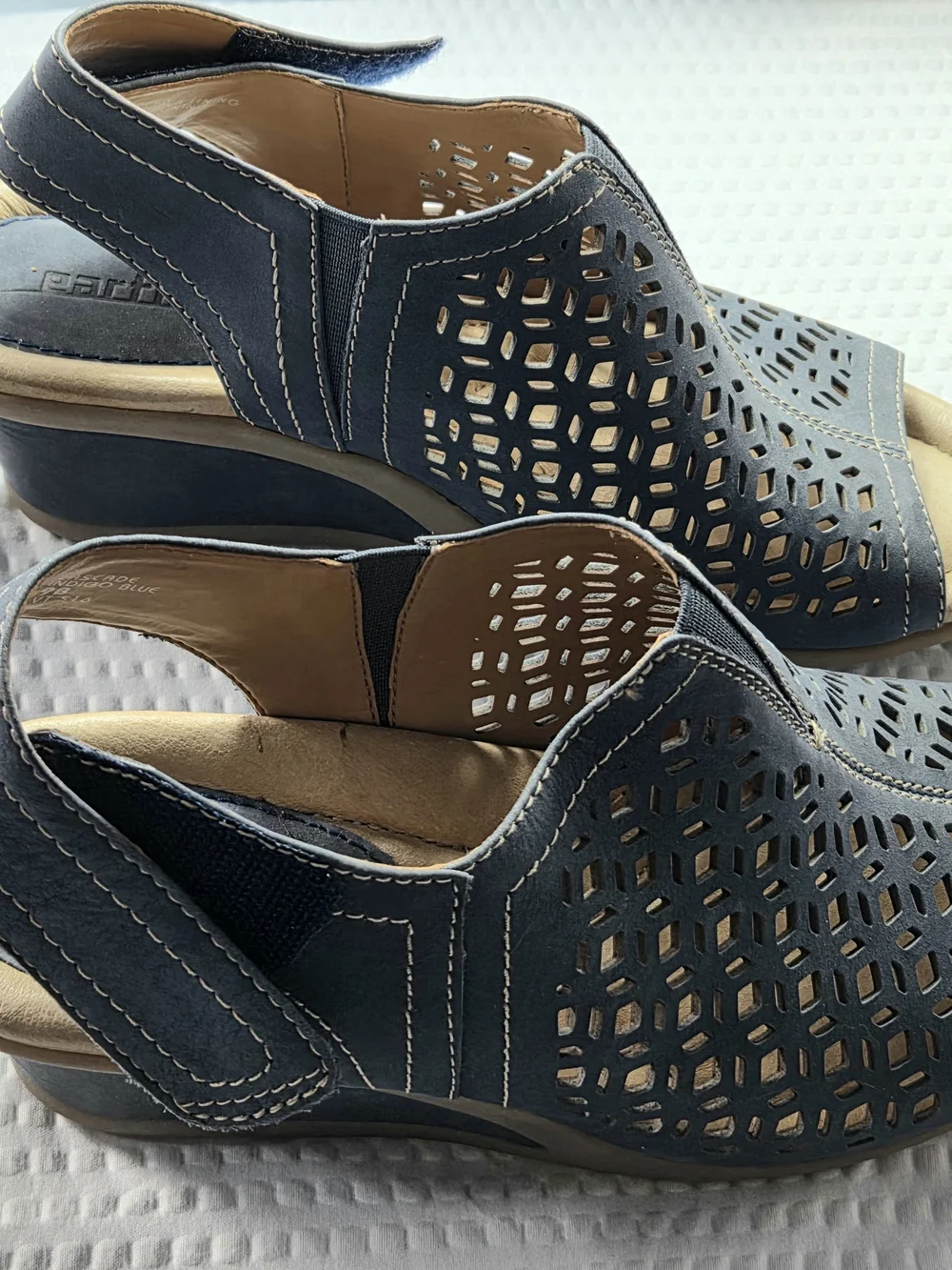 Earth Cascadw Indigo Navy Perforated Slingback Sandals